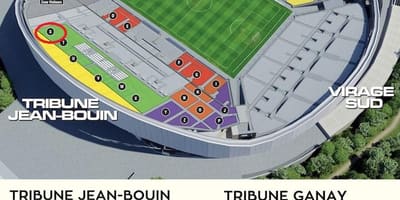 Stade velodrome بیٹھنے کا نقشہ